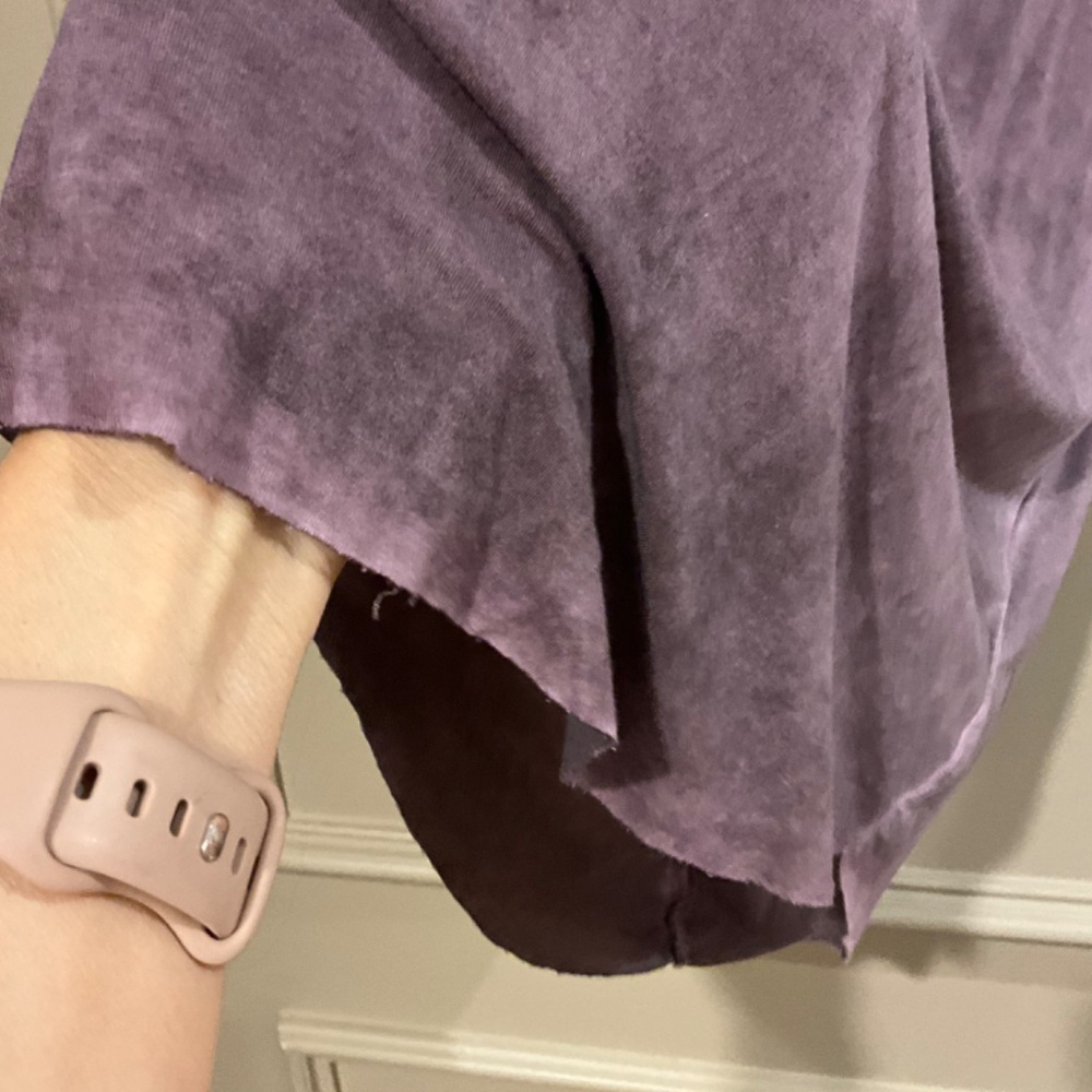 Paige Made in USA Stretch Deep V-Neck Short Sleeve Tee Top Shirt Medium Purple - Picture 3 of 14
